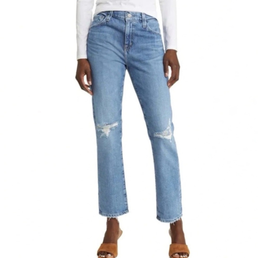 Adriano goldschmied AG Ex-Boyfriend Slouchy Slim Ripped distressed blue Jeans 33